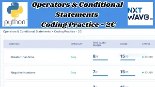 Operators Conditional Statements Coding Practice - 2C Answers Python NxtWave CCBP 4 0