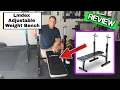 Lmdex Adjustable Weight Bench Press with Barbell Rack Folding Multi Function Dip Station for Full