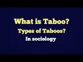 What is Taboo Types of Taboos Cultural Taboos Religious Taboos Food Taboos Sociology