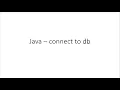 connect to derby database