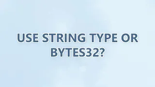 Use string type or bytes32 3 SOLUTIONS