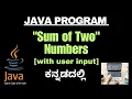 Add two numbers in Java with user input learn code with tech of two numbers in java java