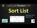 sort list sort list leetcode leetcode 148 selection sort merge sort