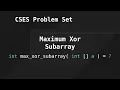 Crack the Maximum Subarray XOR Problem with Tries Efficient O n Solution