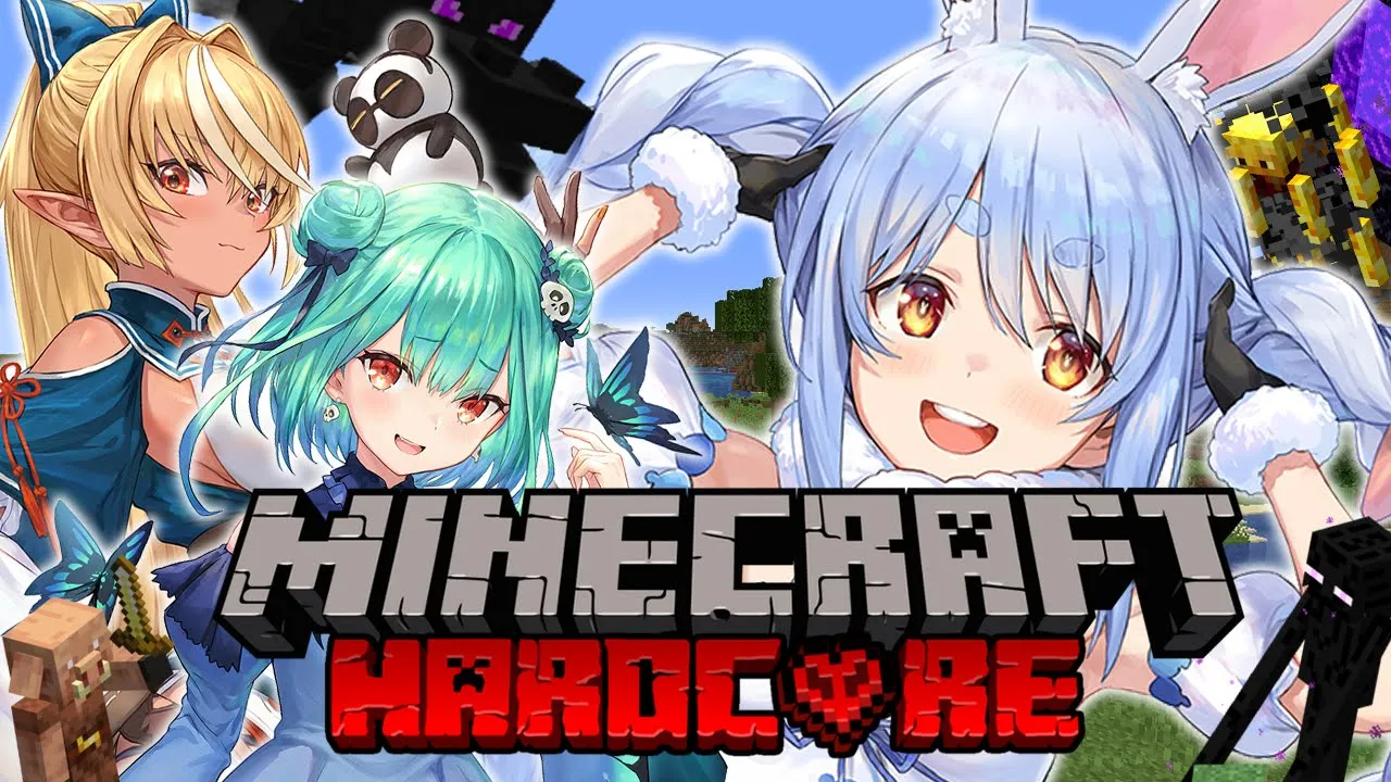 【Minecraft】るしあとフレアとハードコアやる！！！ぺこ！【ホロライブ/兎田ぺこら】