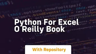 Python for excel o reilly book