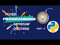 Python Programming Unit-4 important questions