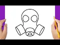 How to draw a gas mask