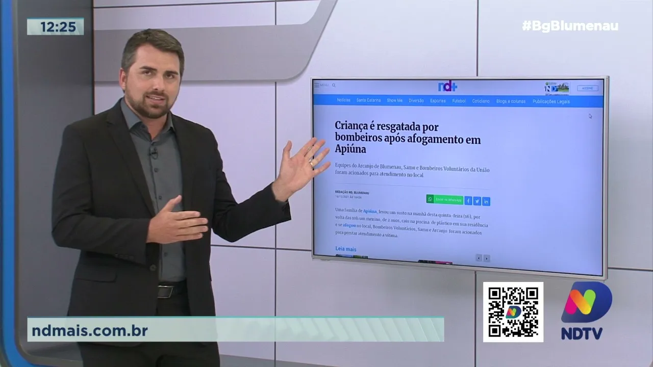 Criança é resgatada por bombeiros após afogamento em Apiúna