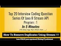 Java 8 Stream API Programming How To Remove Duplicates From List Program 1