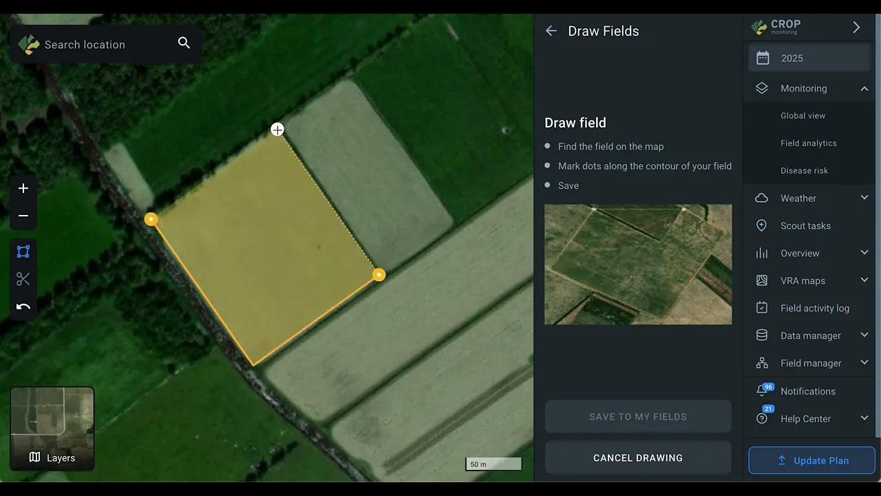 Draw field contours