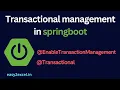 Transaction Management in Spring Boot Transactional EnableTransactionManagement