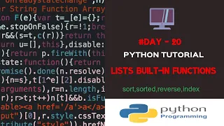 Python Tutorials Lists Built-In Functions Day-20 By Ashwath M Shetty