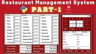 Restaurant Management System Part-1 Python Tkinter GUI Desktop Application Step By Step Tutorial