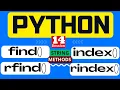 14 Python Tutorial - String find rfind index rindex Method in Python Python Programming
