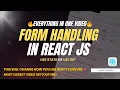 Form Handling in React JS useState vs useRef Explained