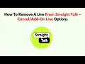 How To Remove A Line from Straight Talk -On Line Options