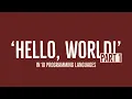 Hello World in 10 different programming Languages