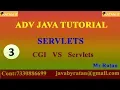 ADV JAVA Tutorial -3 Servlets CGI Vs Servlets By Ratan