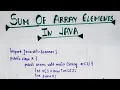 Sum of array elements in Java Hindi Java program to add array element full explanation lec-41