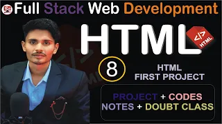 Full Stack Web Development Day 9 First Project for Beginners HTML Project