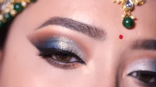BRIDAL Blue Smokey Eyeshadow Look || Easy to create Eye Makeup Tutorial || Shilpa