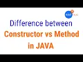 Difference between Constructor and Method in Java Java Tutorial Ashif Talks Ashif Ali
