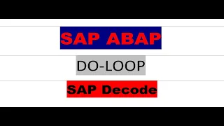 DO LOOP LOOP STATEMENTS SAP ABAP