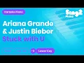 Download Lagu Ariana Grande, Justin Bieber - Stuck With U (Lower Key) Piano Karaoke