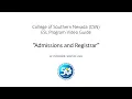 Admissions and Registrar