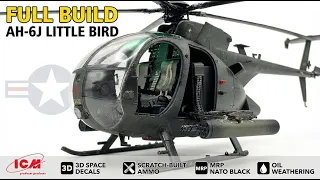 ICM NEW AH-6J Little Bird Full Build Weathering 160th SOAR Night Stalker 4K