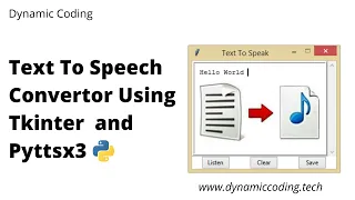 Text To Speech Convertor Project using tkinter and pyttsx3 offline text to speech convertor