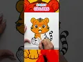 Tiger Coloring for Kids Easy Animal Drawing Painting Learn Colors for Children