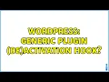 Wordpress Generic plugin de activation hook