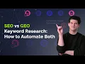 SEO vs GEO Keyword Research How to Automate Both with Make and DataForSEO MCP