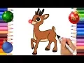 Rudolph The Red Nose Reindeer Coloring Page Christmas Coloring Book Printable Coloring Page