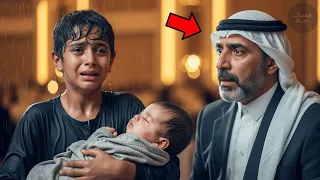 طفل مشر د يعرض أخاه الرضيع على ملياردير ورد ة فعل الرجل صدمت كل من كان في الغرفة 