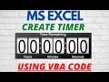 MS EXCEL-How to create Timer using VBA code