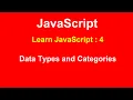 Learn JavaScript 4 Datatypes in JavaScript