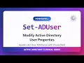 Set-ADUser Modify Active Directory User Properties with PowerShell Tutorial
