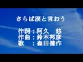 さらば涙と言おう（森田健作） 1971年(ｓ46).2月発表。「♪さよならは誰に言う　さよならは悲しみに・・・」
