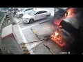 Lagu Electric Eco car on fire problem burn damage hybrid ev byd etron tesla problem in battery charger