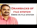 File System vs DBMS Drawbacks of File Management Systems
