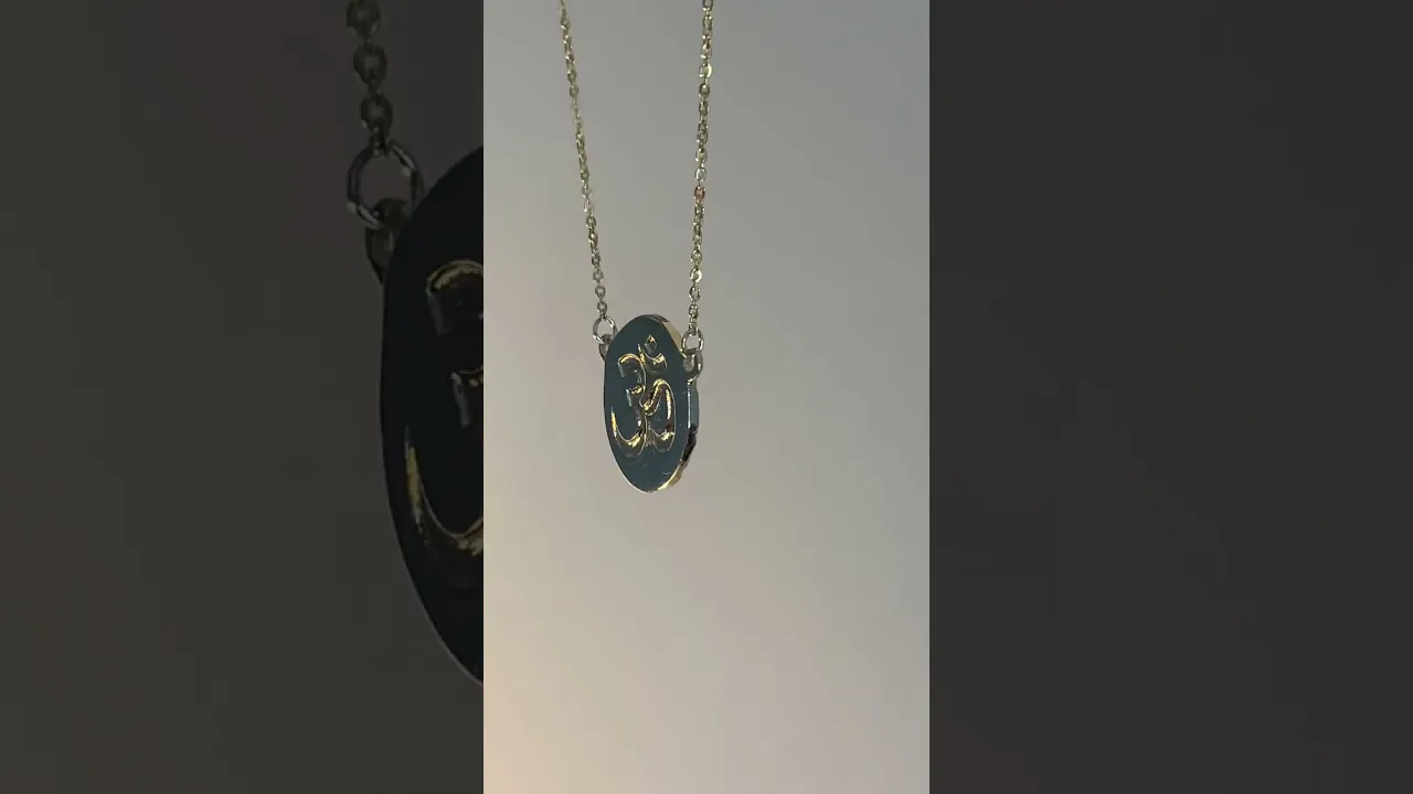 Om Symbol 9ct Solid Gold Necklace (Symbolising Inner Peace)