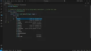 Infinteloop java Java Basics Visual Studio Code