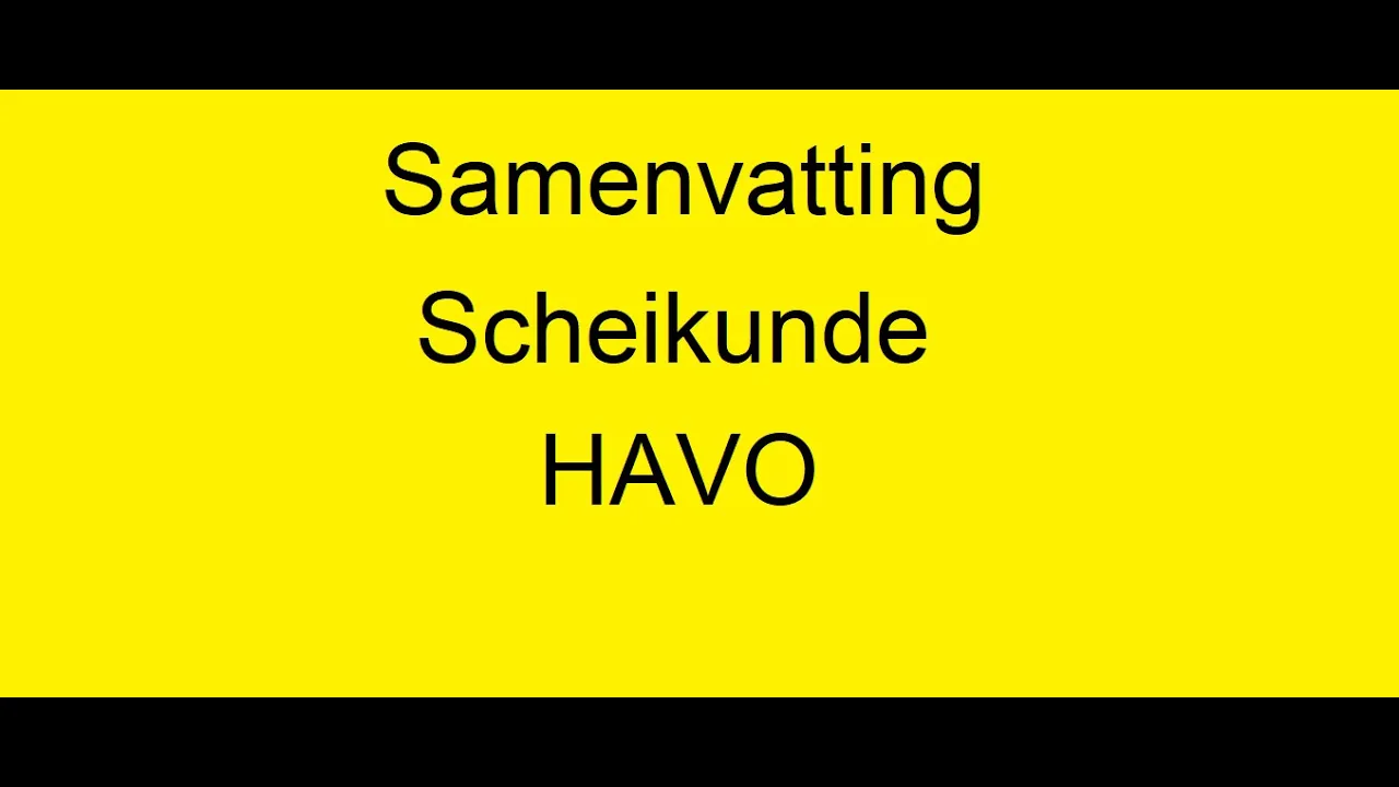 Samenvatting Scheikunde ook geschikt voor 2024 havo examen (uitwerkingen van examens: zie playlist.)