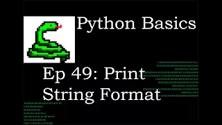 Python Basics Print String Format