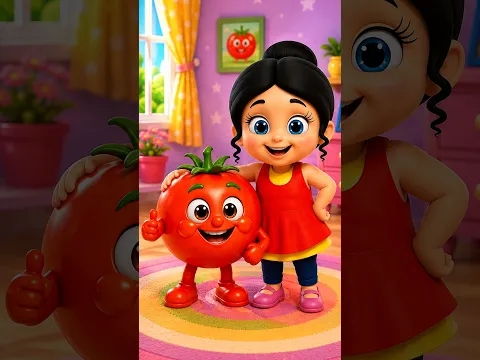 Gol Gol Ye Lal Tamatar, गोल गोल लाल टमाटर #kidsrhymes #cartoon #trending #laltamatar #funnyshorts