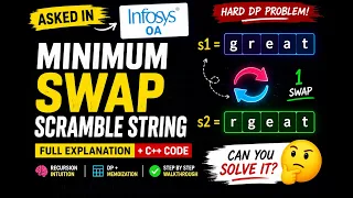 Infosys OA 2026 Minimum Swap Scramble String Full Explanation Code