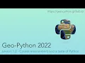 Geo-Python 2022 Lesson 1 2 - Course environment and a taste of Python